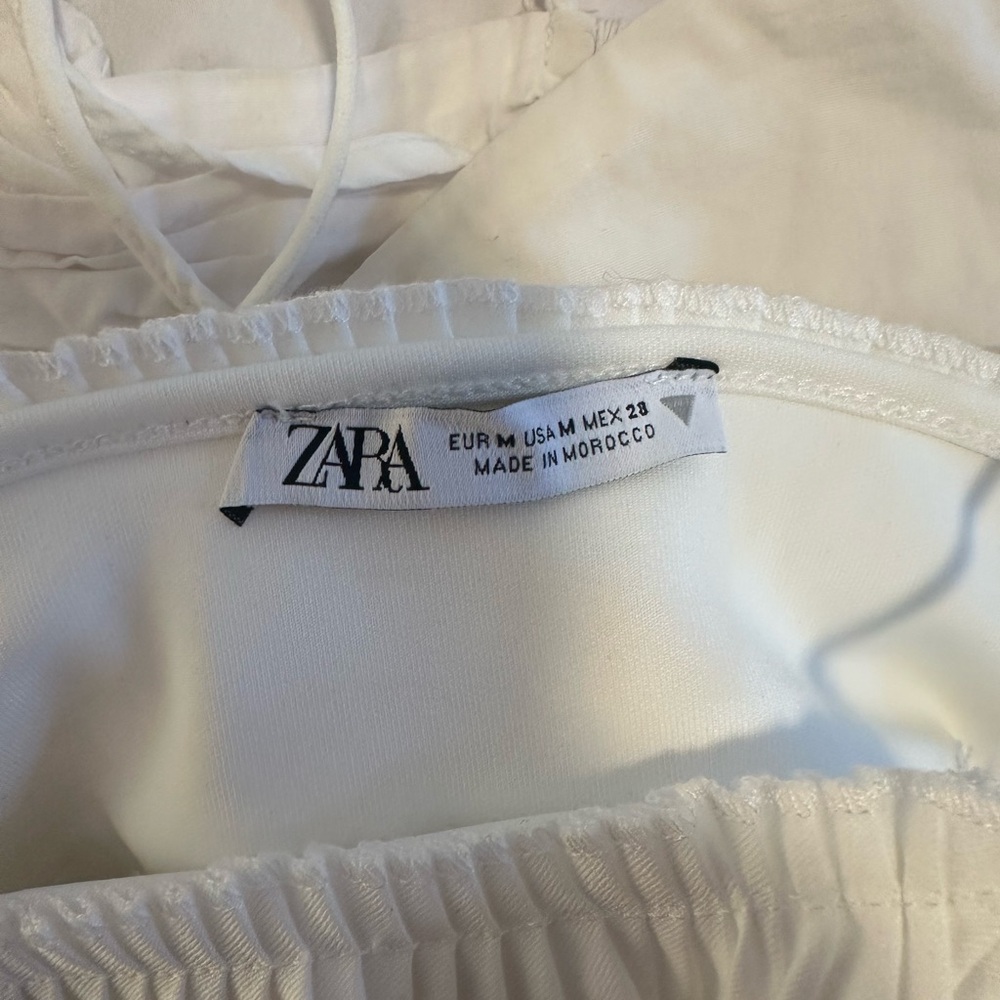 Zara White Ruffle Tank Top - Picture 3 of 3